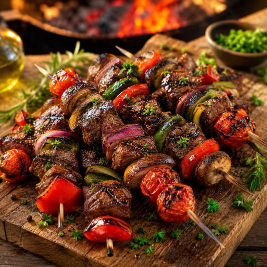 Brochette de boeuf marinée