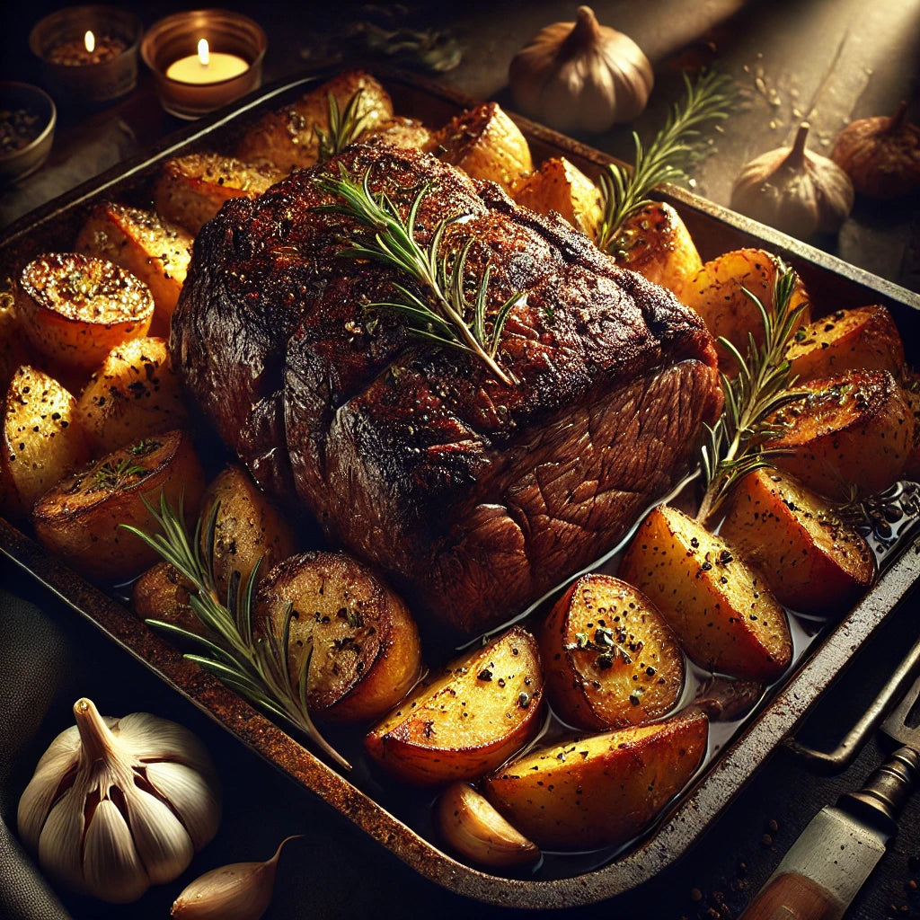 Recette rôti de bœuf au four et pommes de terre